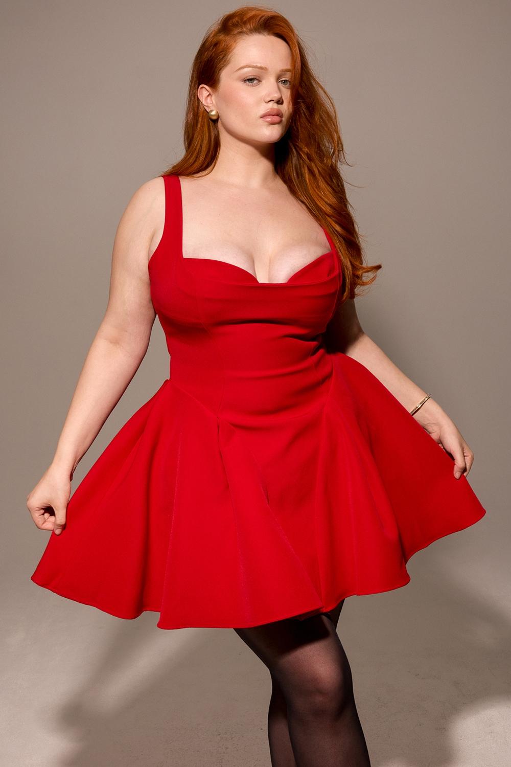 Bunny  holly red crepe mini dress Product Image