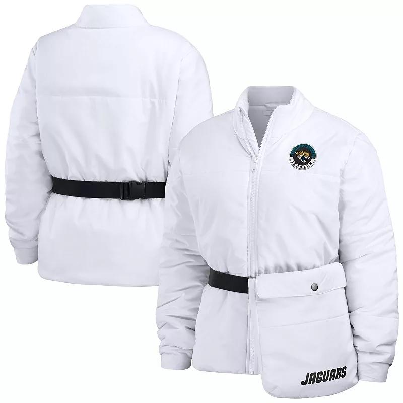 Women's WEAR by Erin Andrews White Jacksonville Jaguars Packaway Full-Zip Puffer Jacket,  Product Image