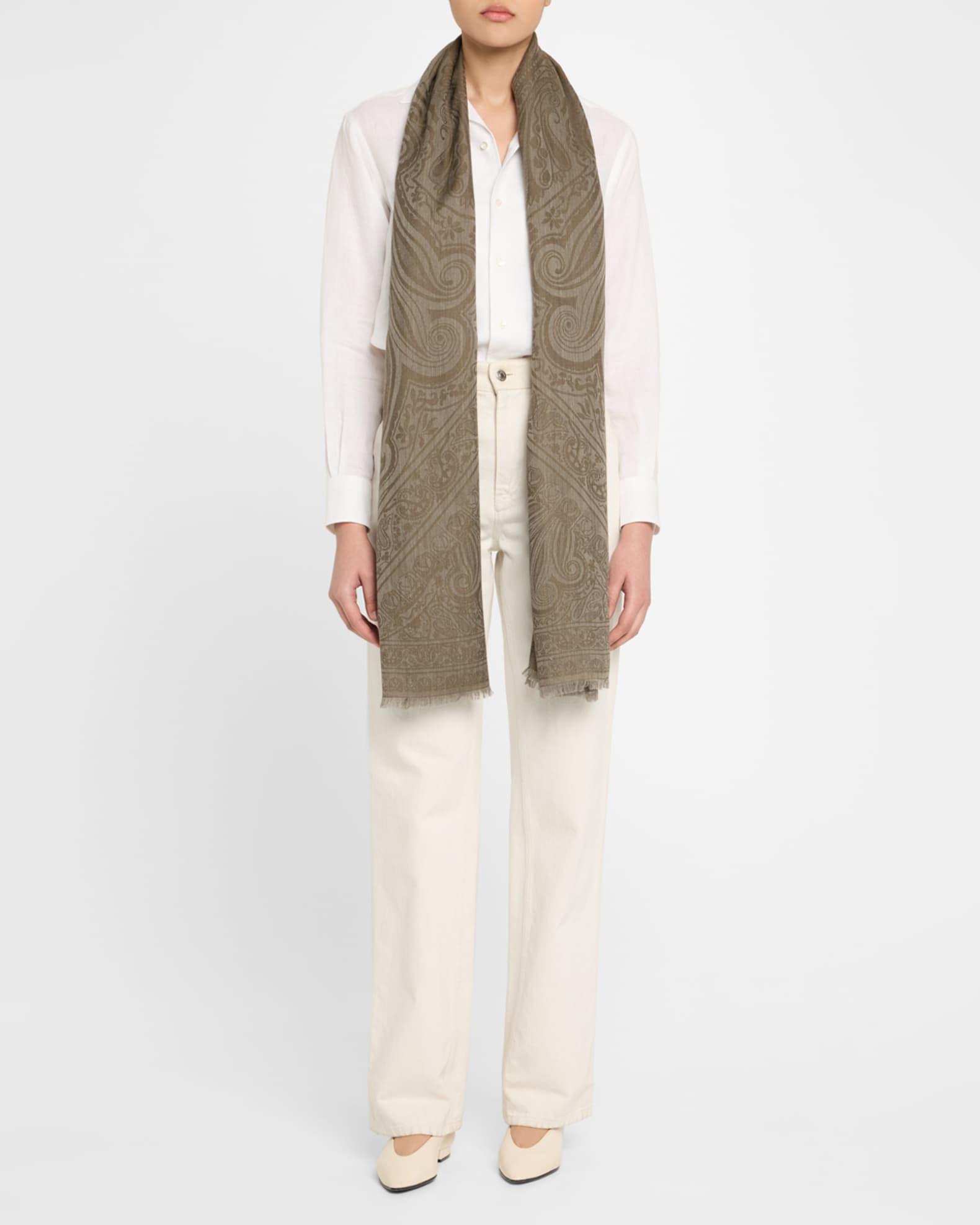 Sherazade Paisley-Print Cashmere Blend Scarf Product Image