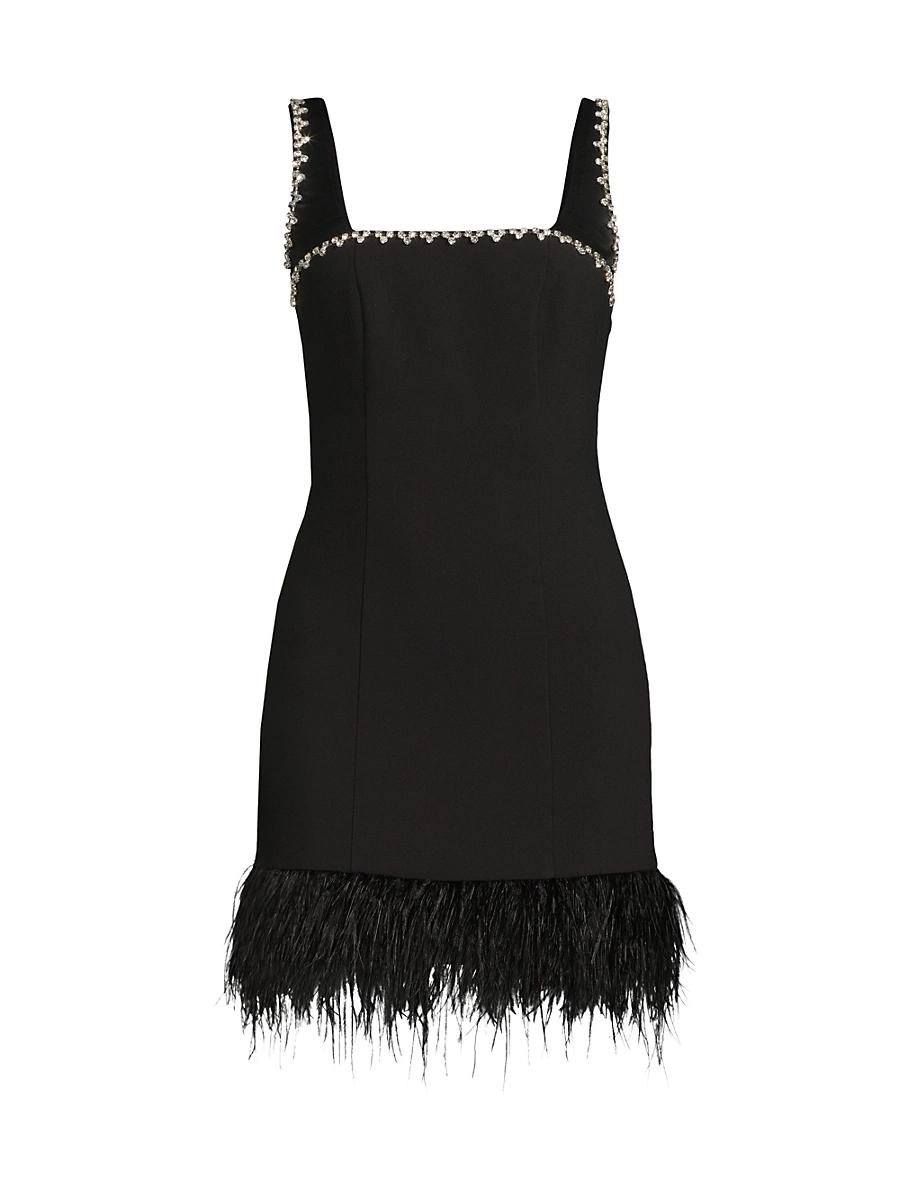 Womens Georgie Feather-Trim Minidress Product Image