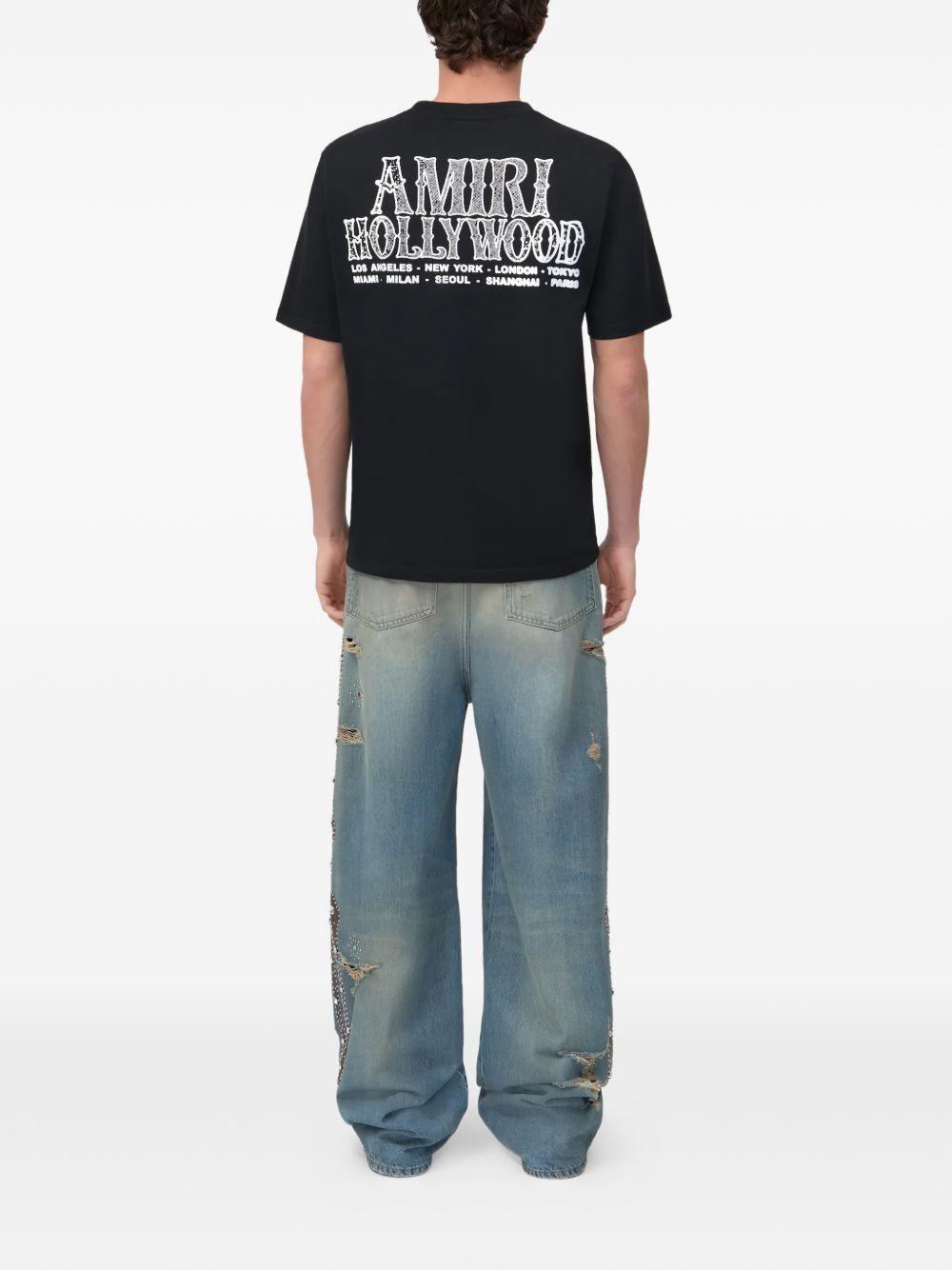 AMIRI Mens Black Hollywood City Relaxed-fit Cotton-jersey T-shirt Xl Product Image