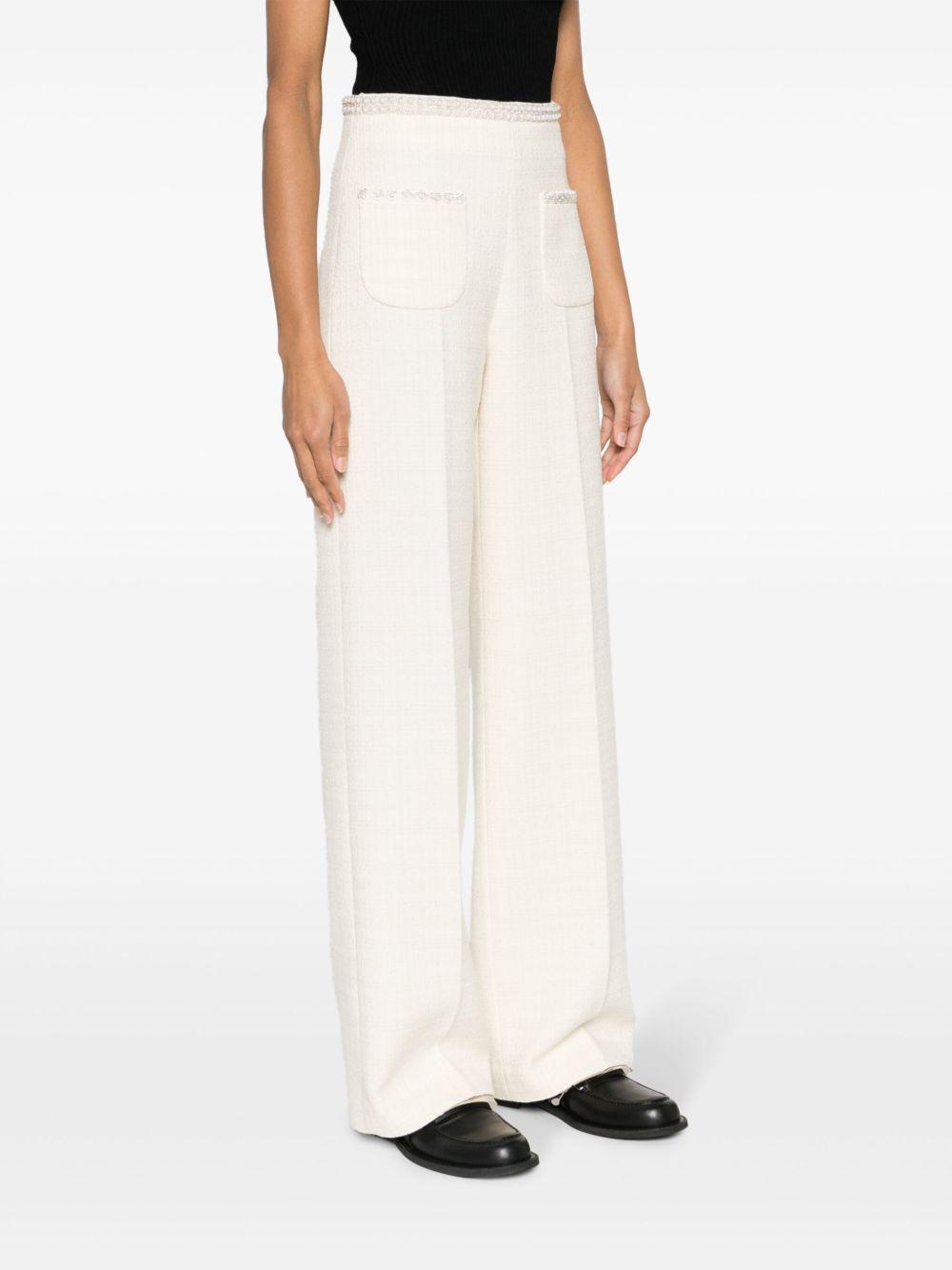 embellished tweed trousers Product Image