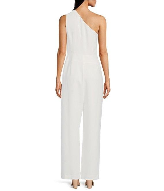 Alex Marie Aliza One Shoulder Wide Leg Crepe Jumpsuit Product Image