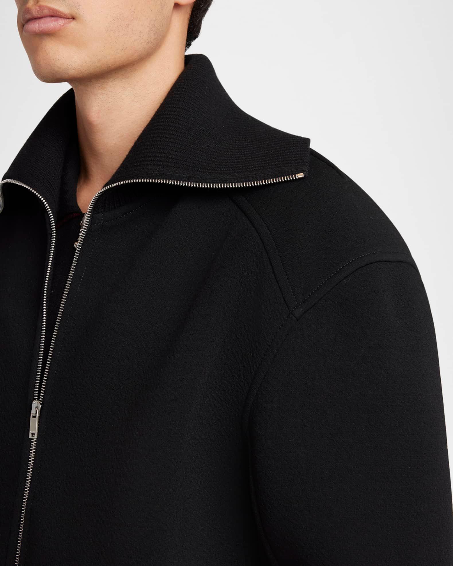 Men's Ribbed-Collar Full-Zip Sweatshirt Product Image