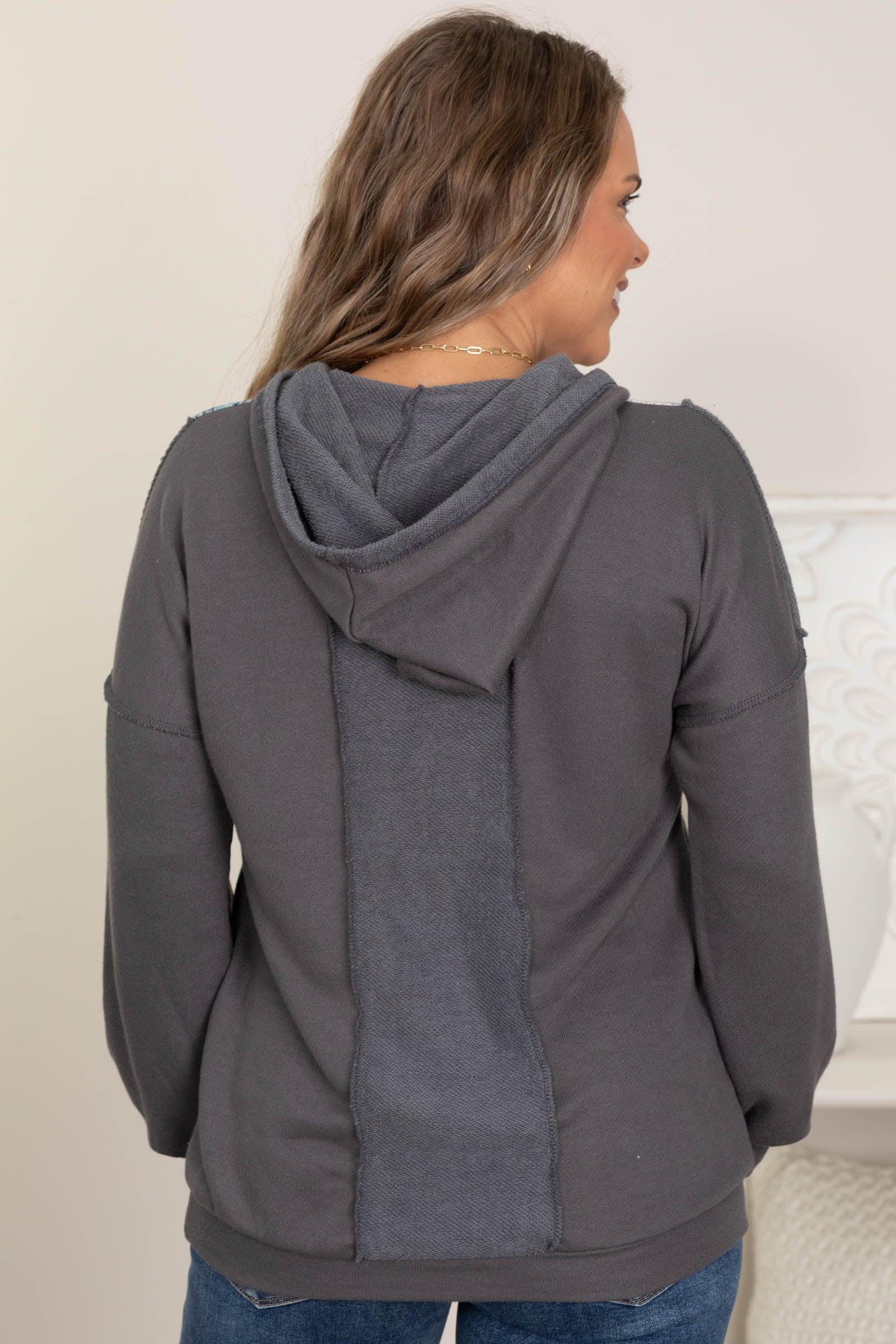 Multicolor Hooded Knit Top Product Image