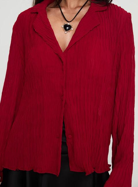 Selma Shirt Burgundy Product Image