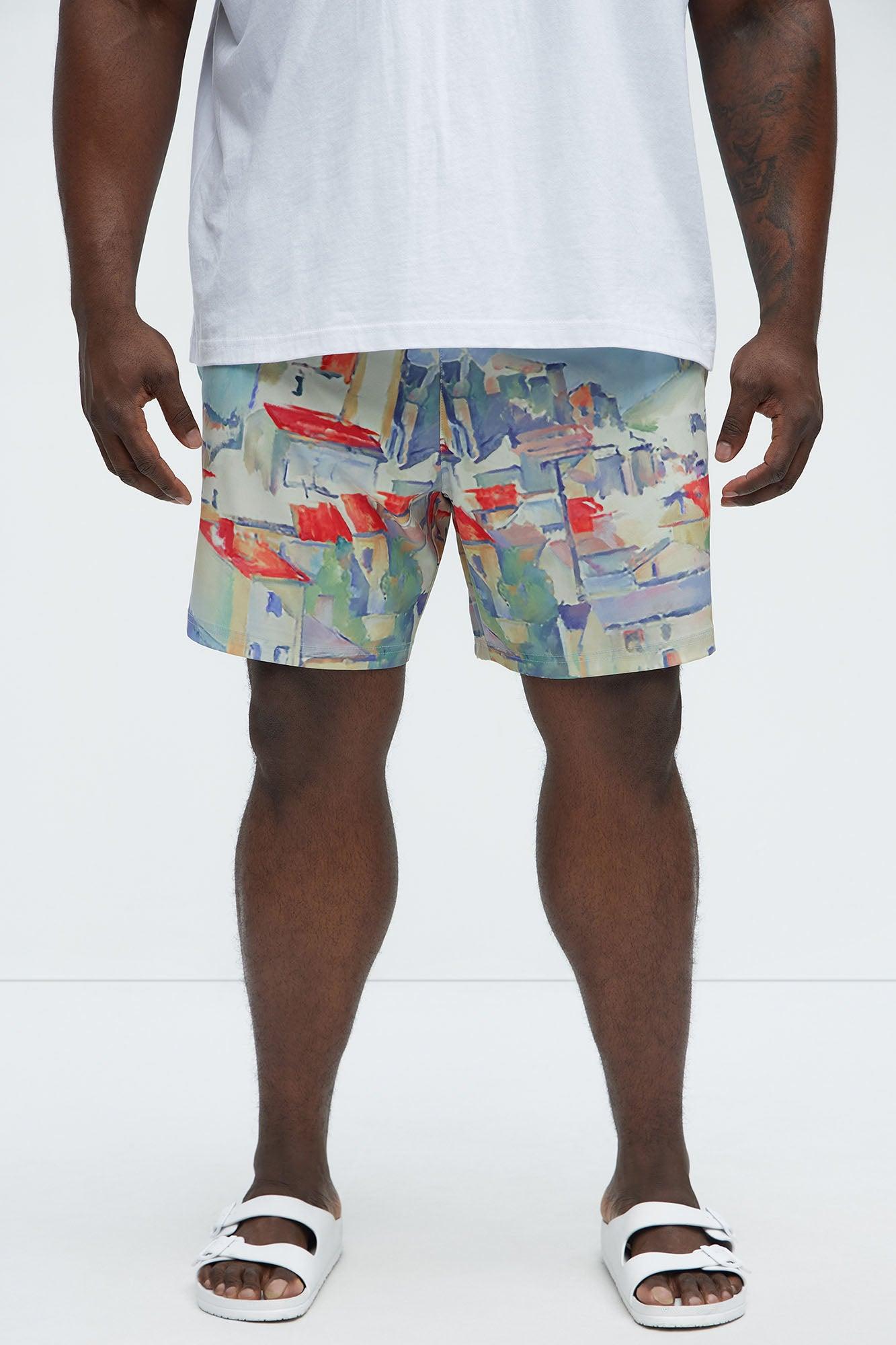 Watercolor City Printed Swim Classic Trunk - Multi Color Product Image