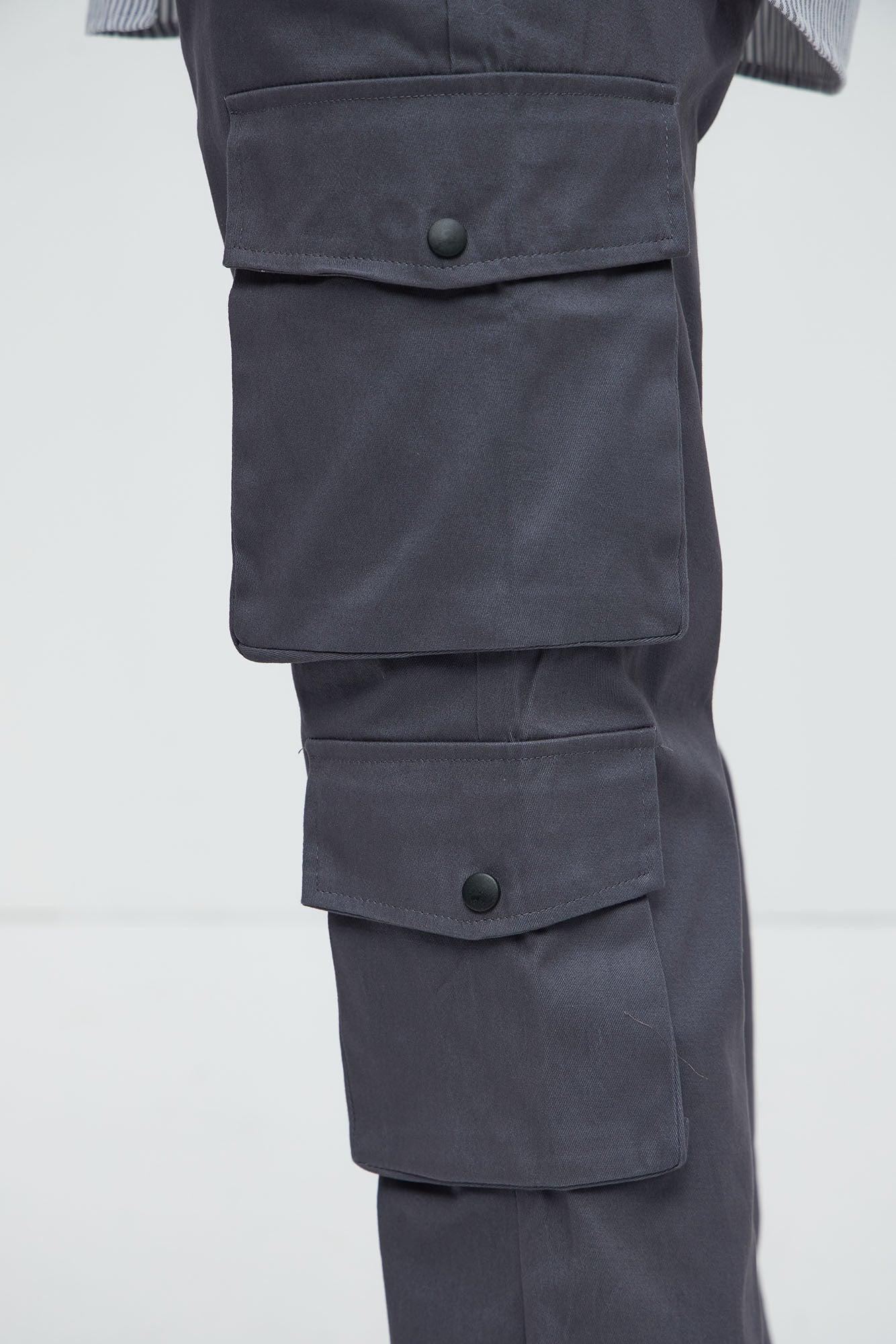 Stacked Skinny Flare 3 Way Cargo Pants - Grey Male Product Image