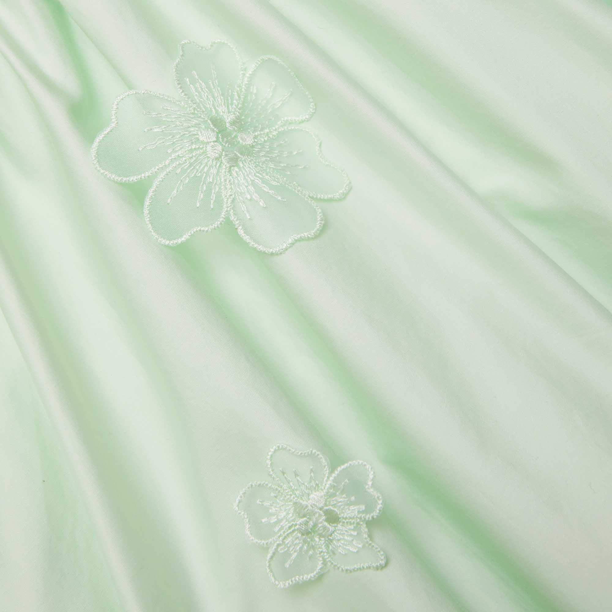 Green Cotton Flower Midi Dress Product Image