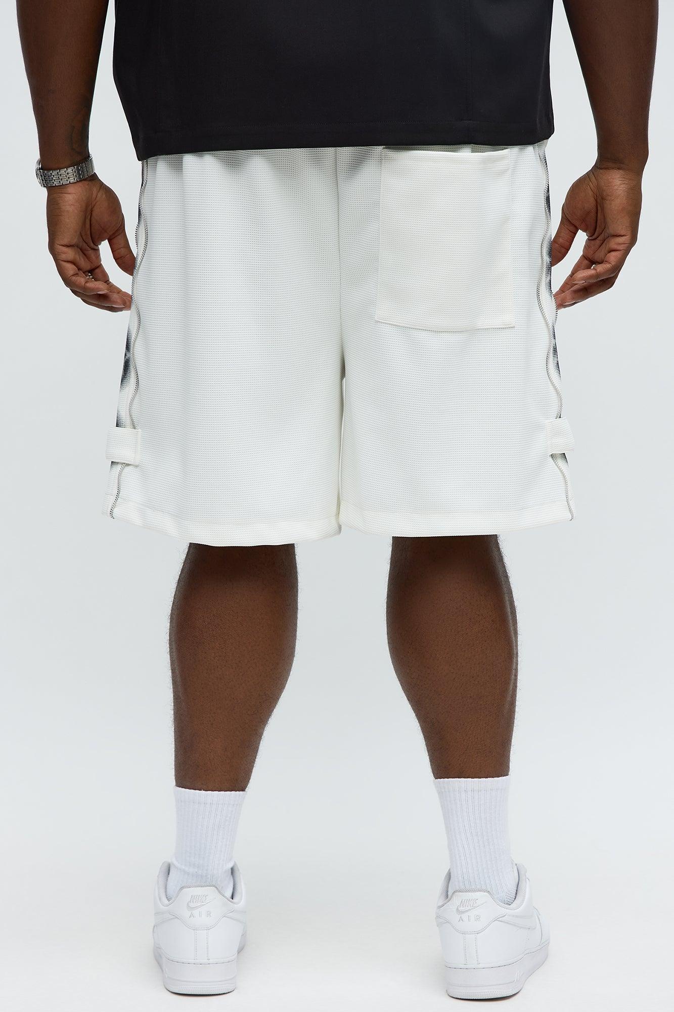 Relaxed Bright Stars Studded Sweatshorts - White Male Product Image