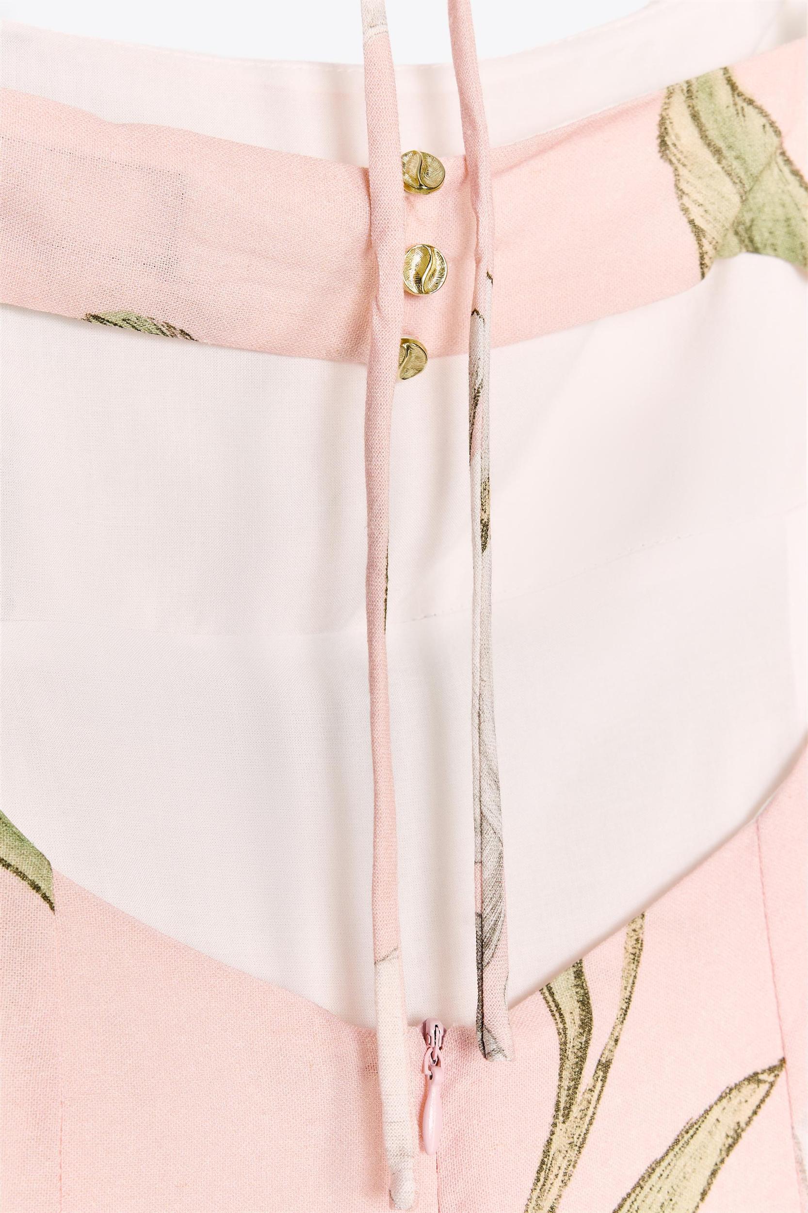 PRINTED LINEN MIDI DRESS Product Image