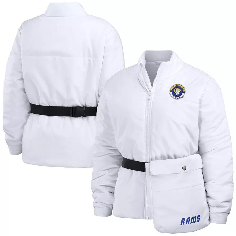 Women's WEAR by Erin Andrews White Jacksonville Jaguars Packaway Full-Zip Puffer Jacket,  Product Image