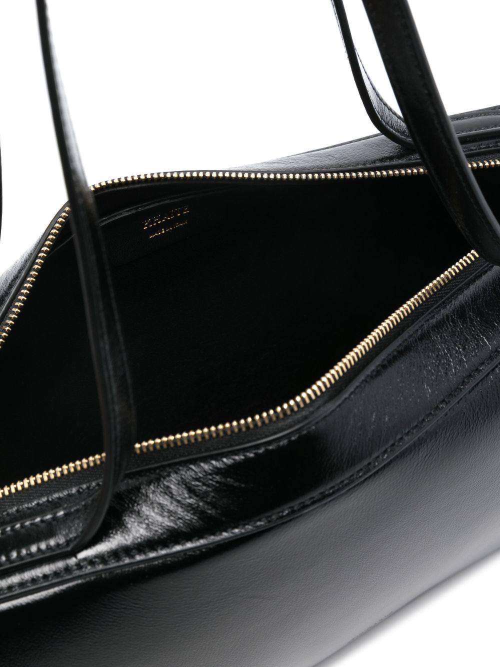 KHAITE Simona Crackle Patent Leather Shoulder Bag In Black Product Image