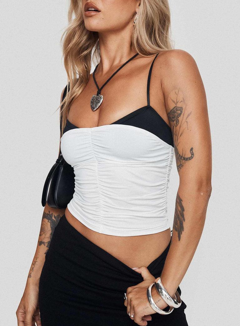Vickee Top White / Black Product Image