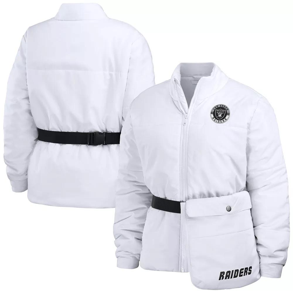 Women's WEAR by Erin Andrews White Las Vegas Raiders Packaway Full-Zip Puffer Jacket,  Product Image