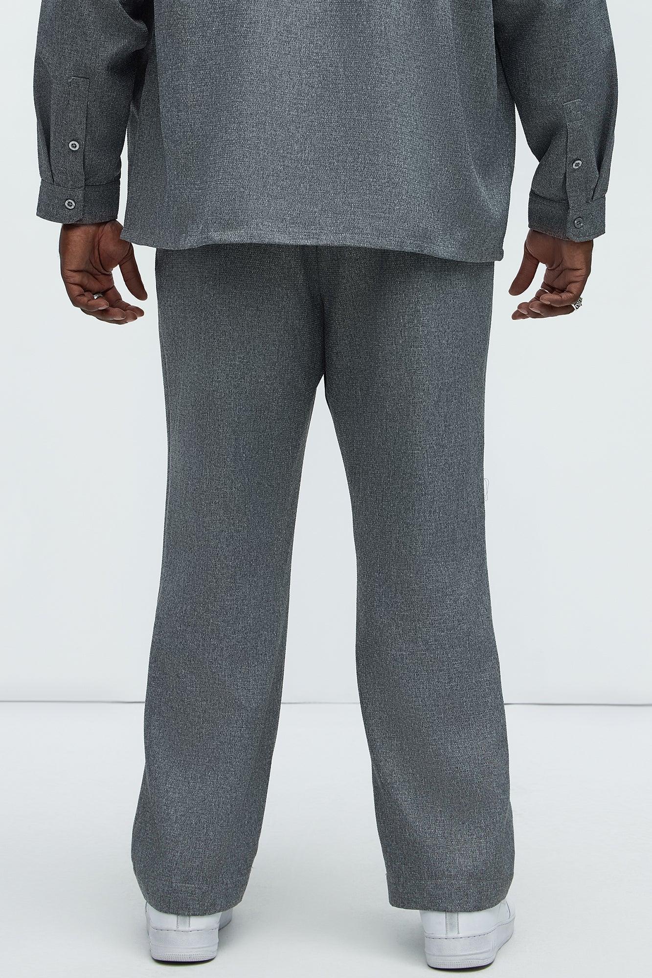 Kerr Pleated Straight Trousers - Grey Product Image