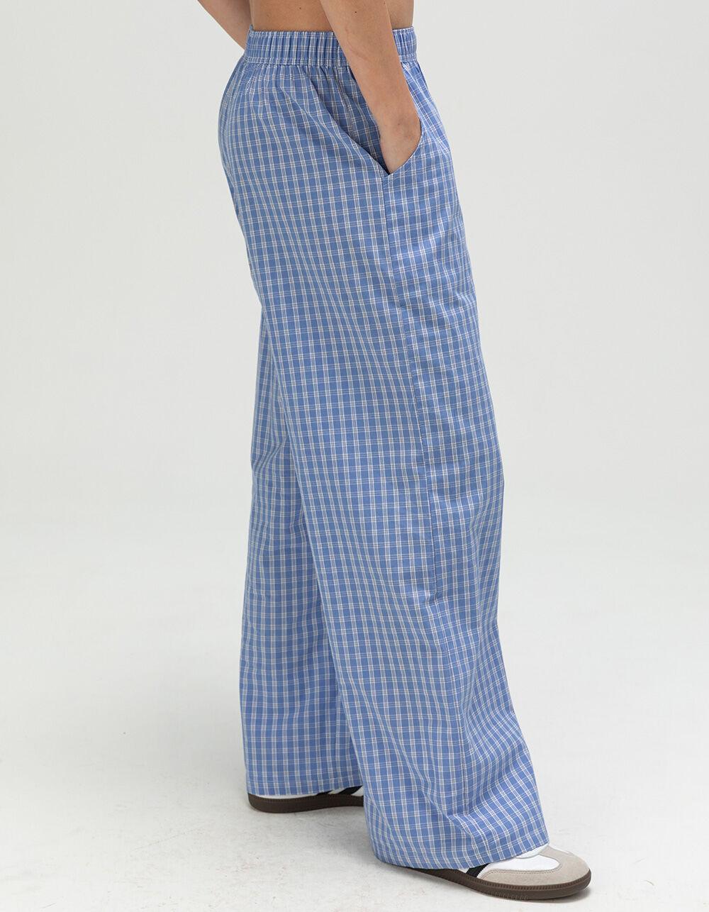 BDG Urban Outfitters Check Womens Boxer Pants - BLUE Product Image