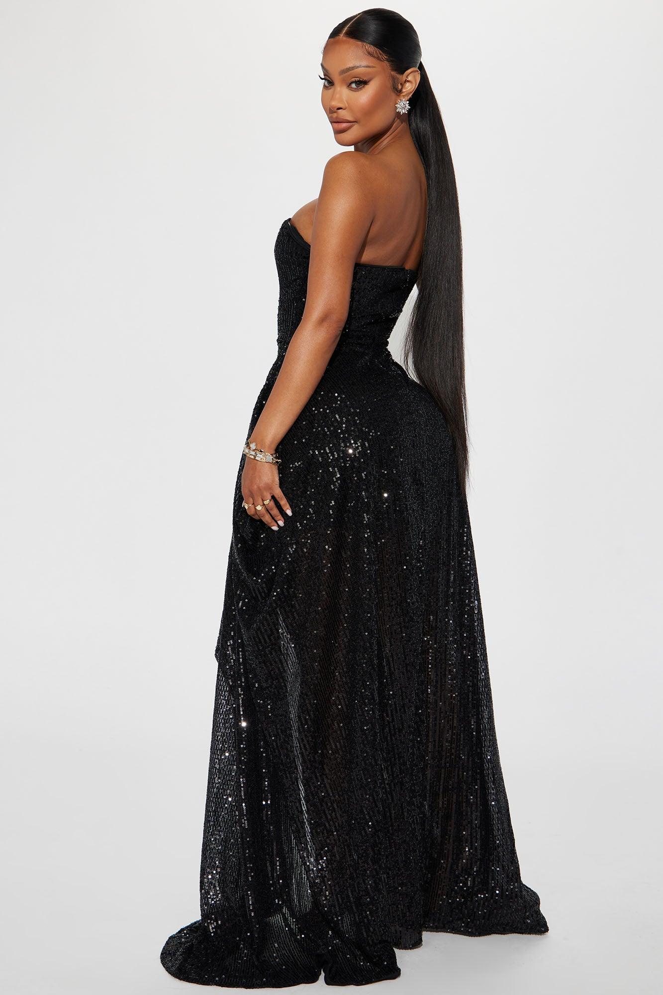 Carlie Sequin Gown - Black Product Image