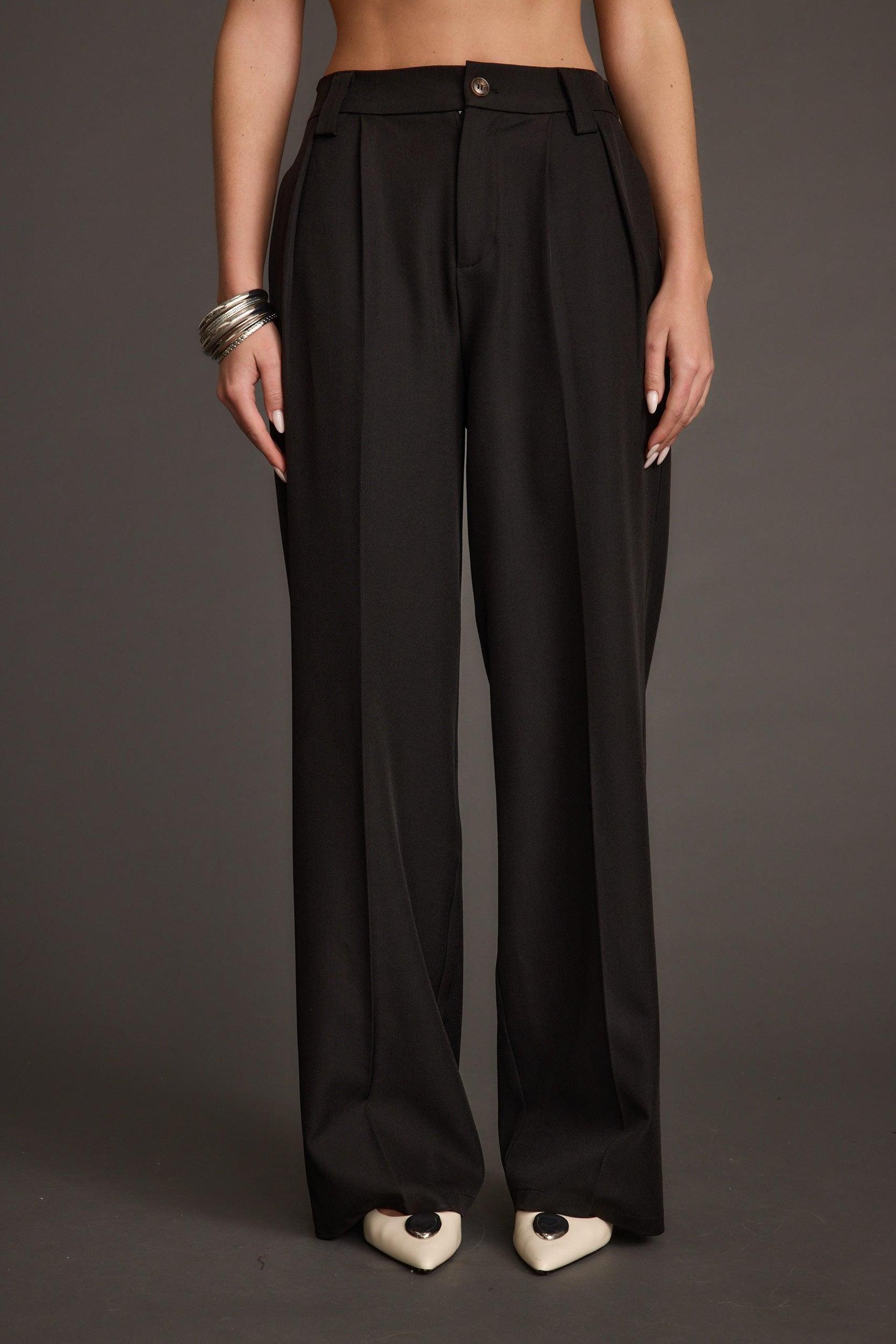 Weiss Black Wide Leg Trousers Product Image