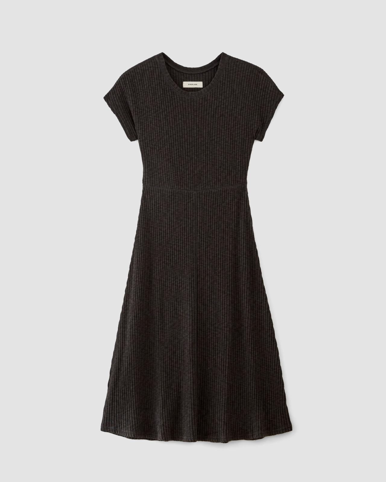 Womens Rib-Knit Cap-Sleeve Midi Dress by Everlane Product Image