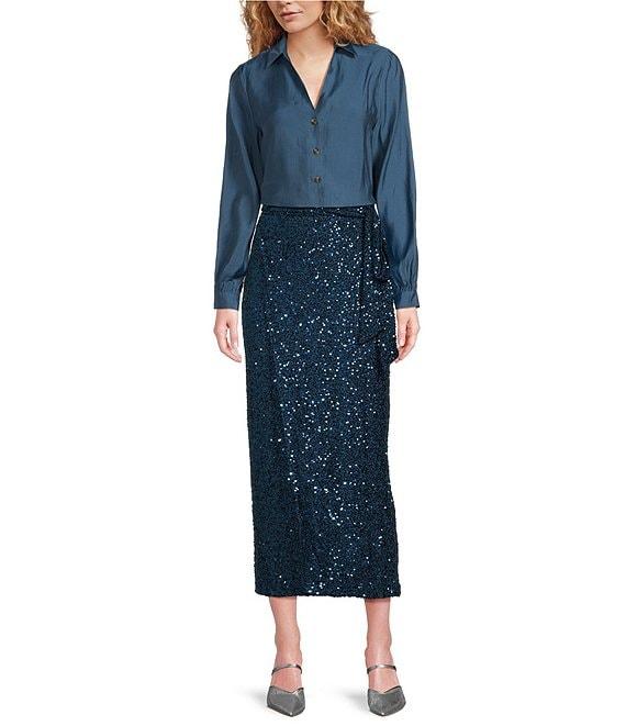 Never Fully Dressed Jaspre Wrap Sequin Skirt Product Image