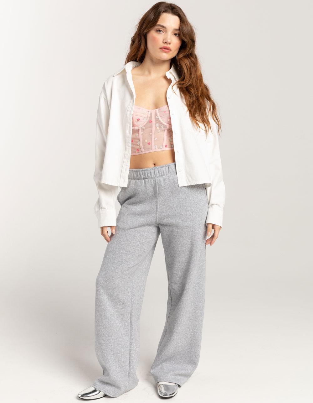 FULL TILT Floral Embroidered Womens Corset - PINK COMBO Product Image