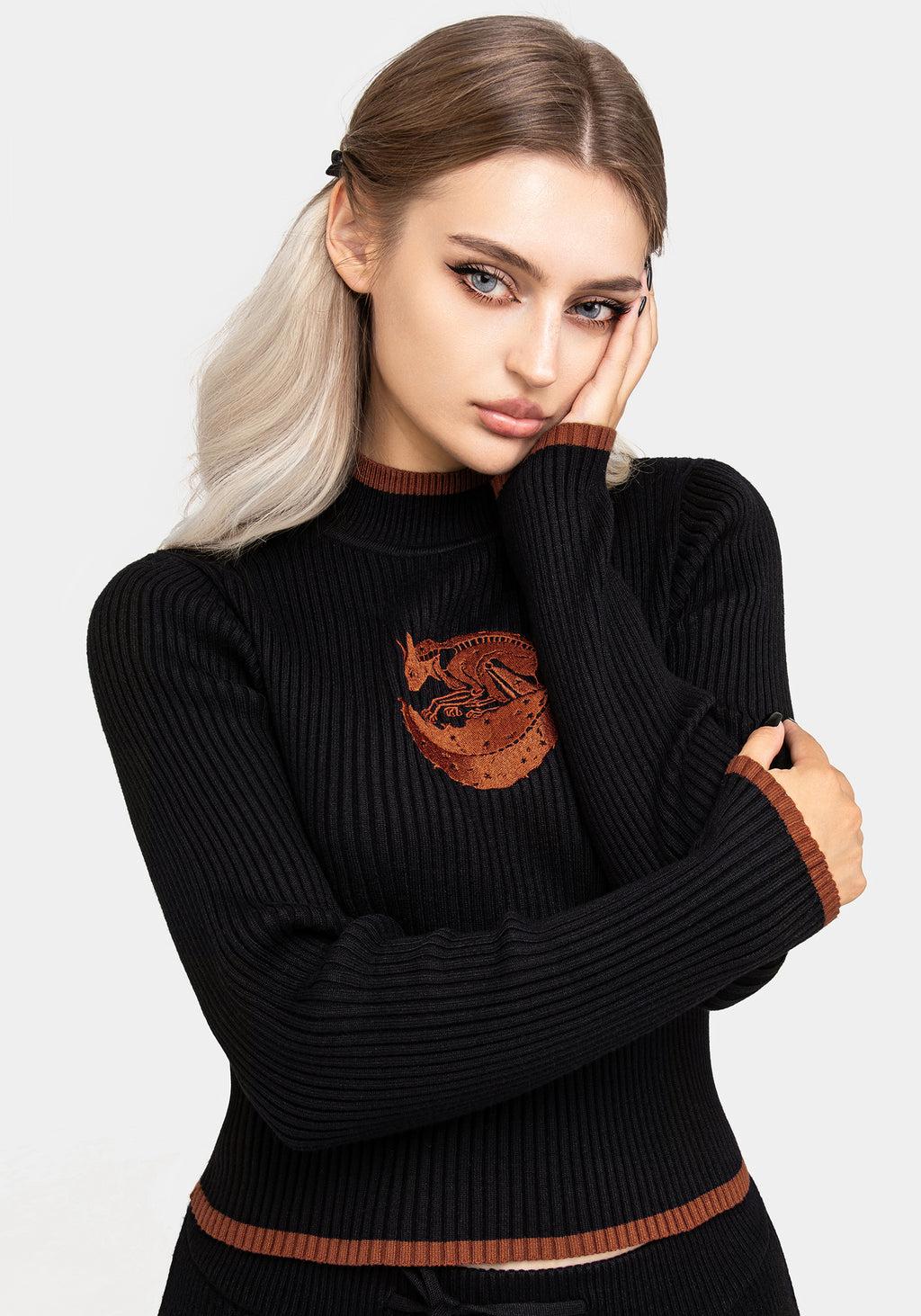 Foxfire Embroidered Knit Sweater Product Image