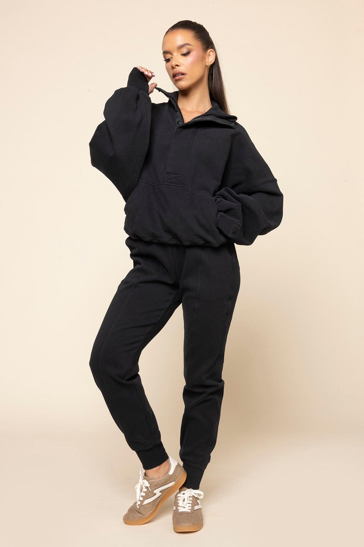 Ooey Gooey Half Zip Sweater - Black Product Image