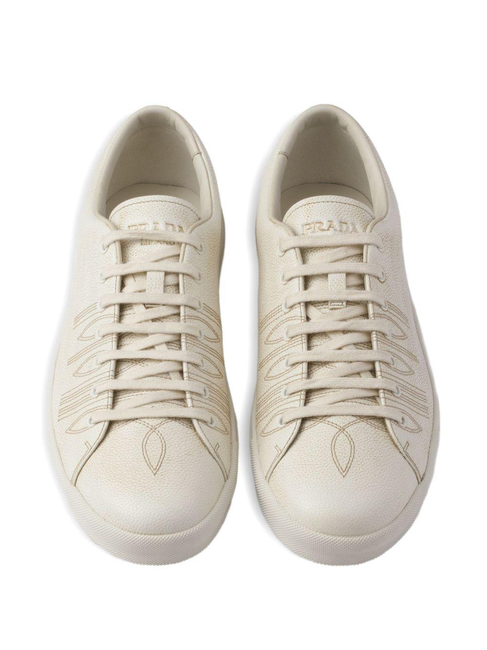 distressed leather sneakers Product Image