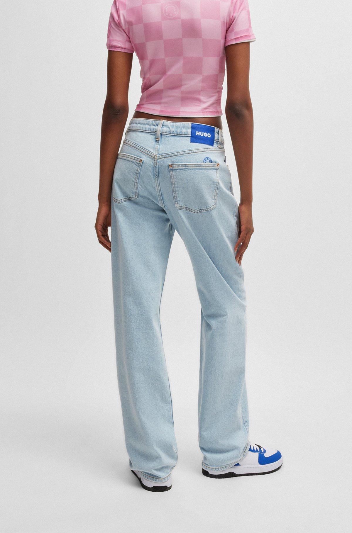 Straight-fit jeans in light-blue stretch denim Product Image
