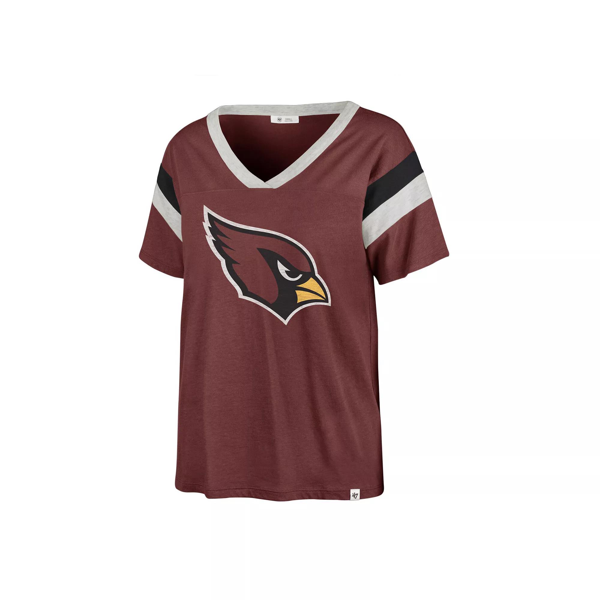 Women's '47 Cardinal Arizona Cardinals Phoenix V-Neck T-Shirt, Size: Medium, Red Product Image