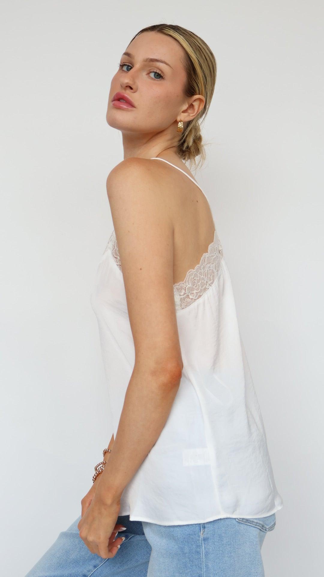 Lace Trim V Neck Cami Product Image