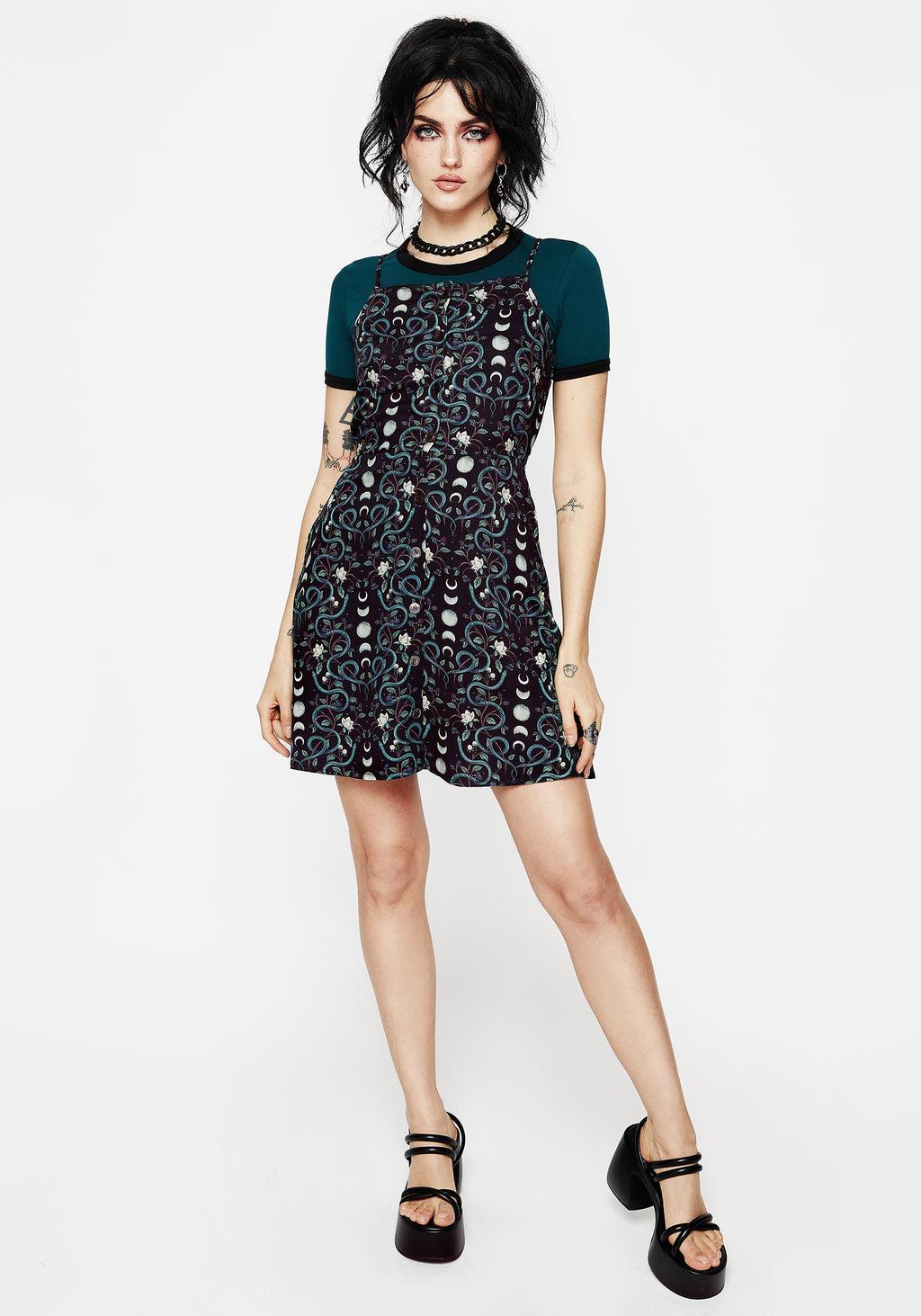 Pythia Button Up Mini Apron Dress Product Image