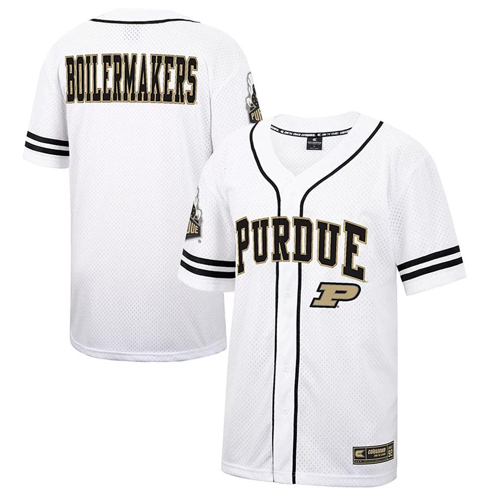 Men's Colosseum White Purdue Boilermakers Free Spirited Mesh Button-Up Baseball Jersey, Size: XL Product Image