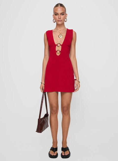 Steward Mini Dress Red Petite Product Image