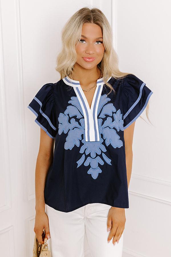 City Bloom Embroidered Shift Top Product Image