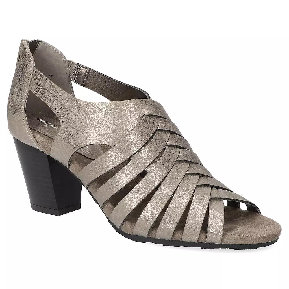 Easy Street Vanni Women's Block Heel Sandals, Size: 9 XW, Silver Product Image