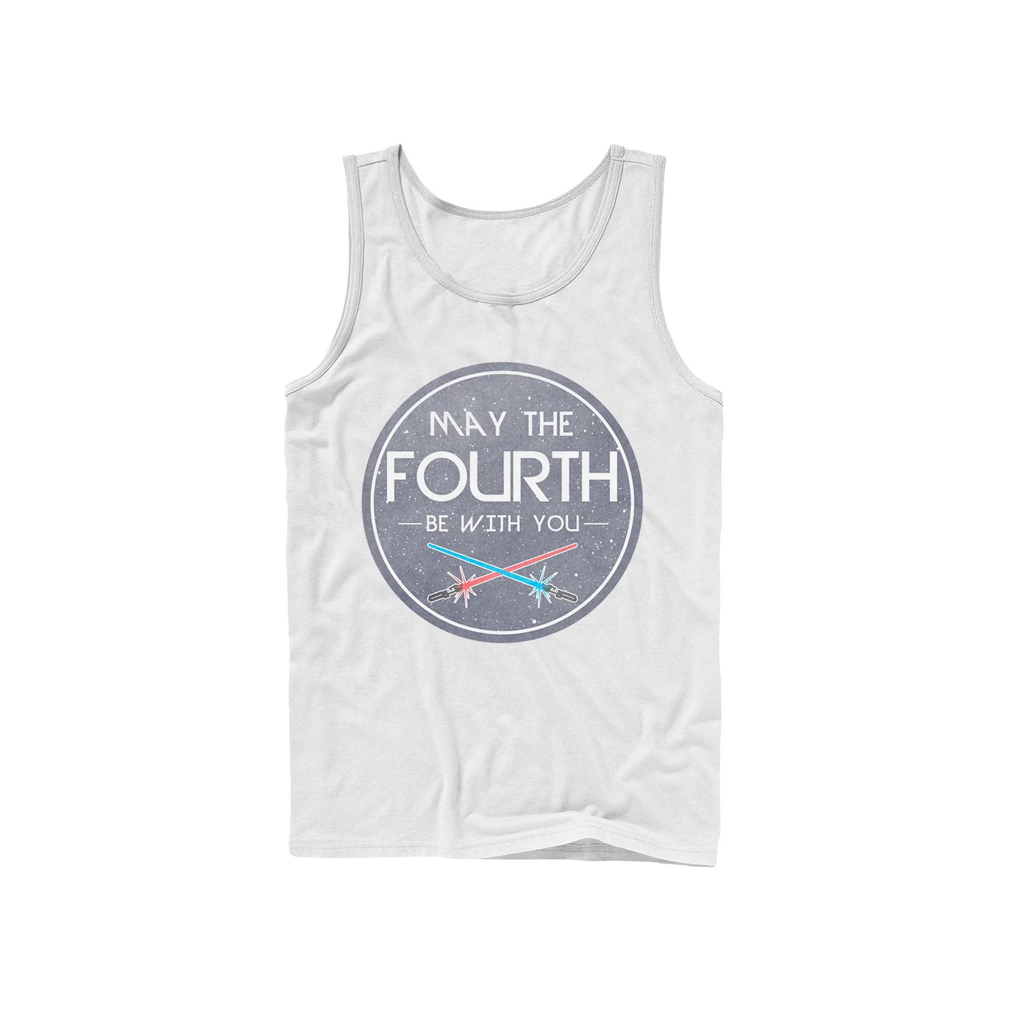 Men's Star Wars May The Fourth Be With You Lightsaber Clash Poster Tank Top,  Product Image