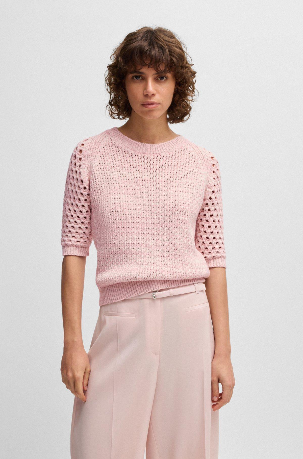 Sweater with mixed knits Product Image