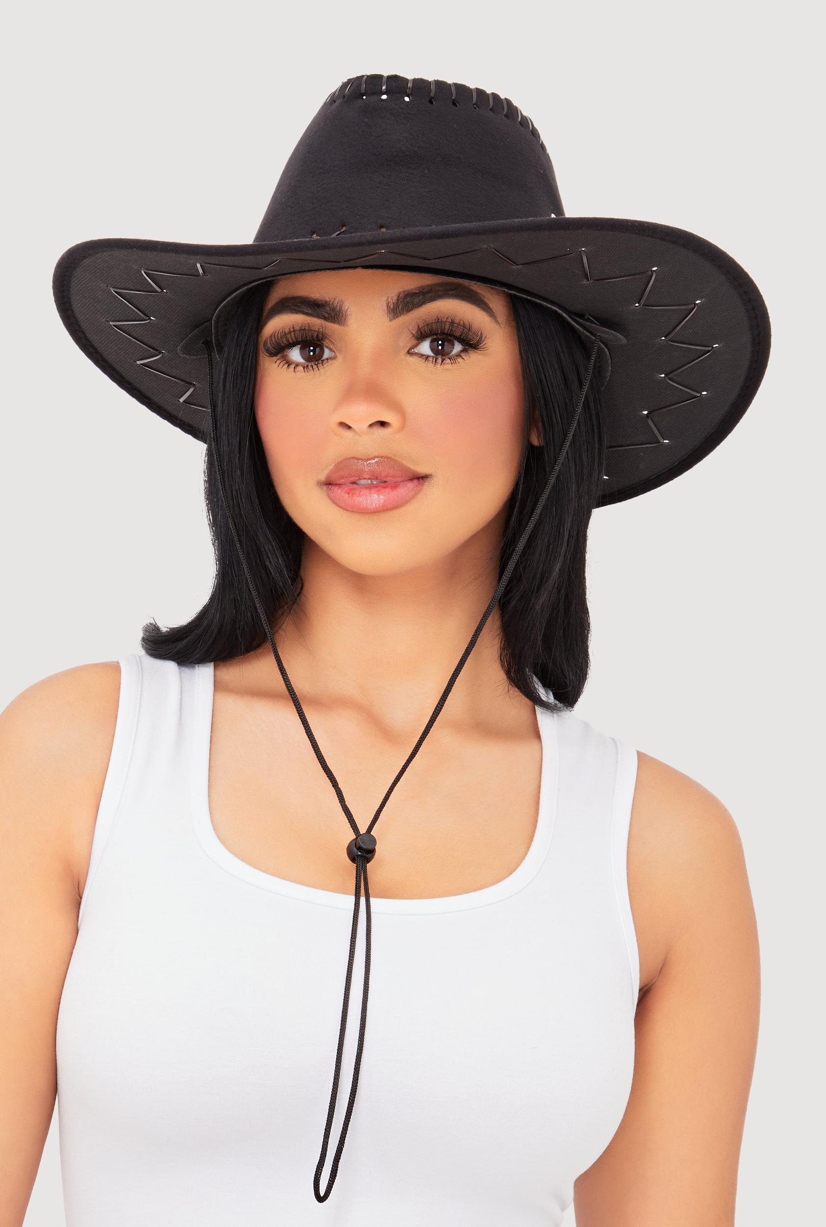 Stylish Lace Up Cowboy Hat Female Product Image