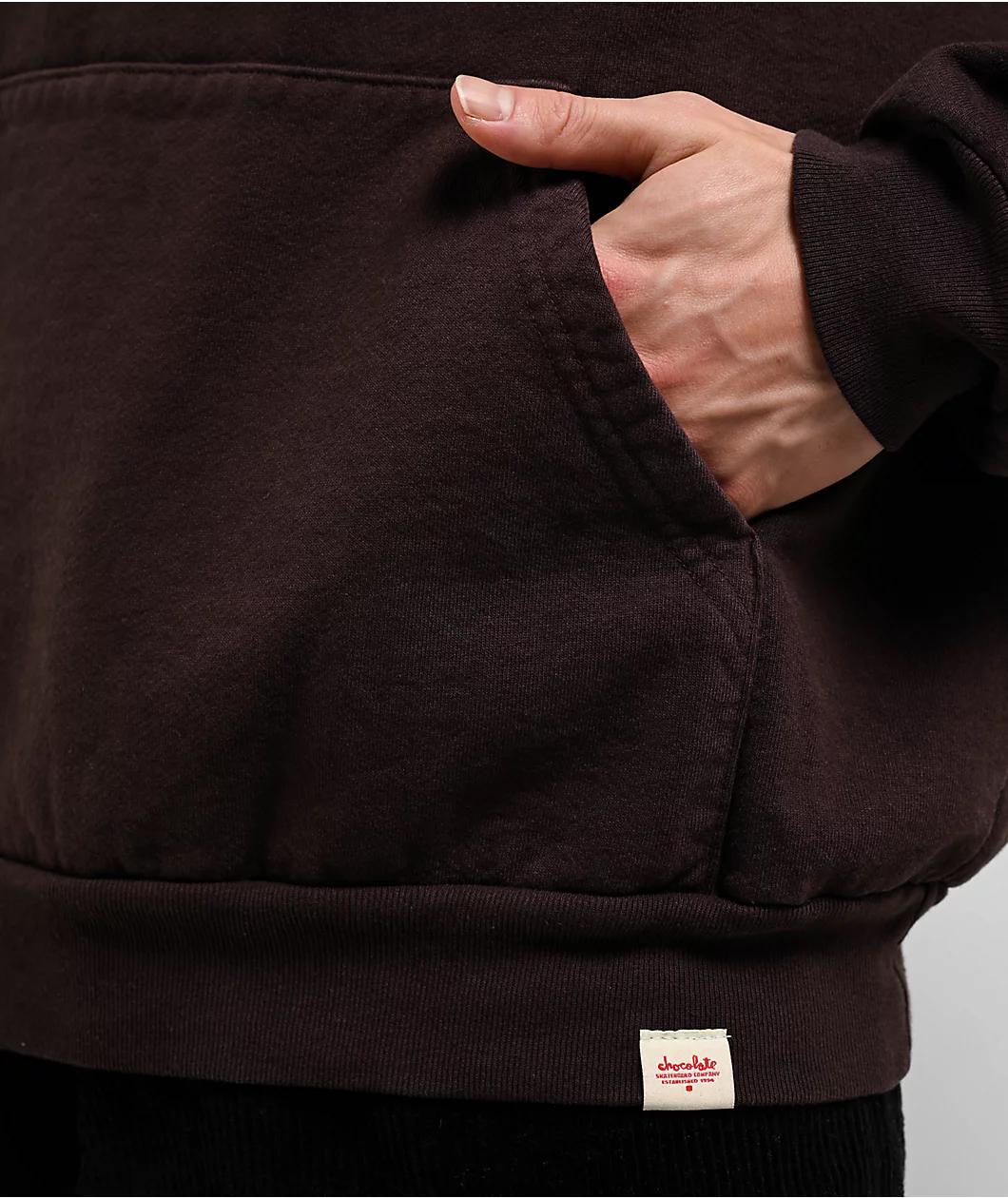 Chocolate Work Label Brown Hoodie Product Image