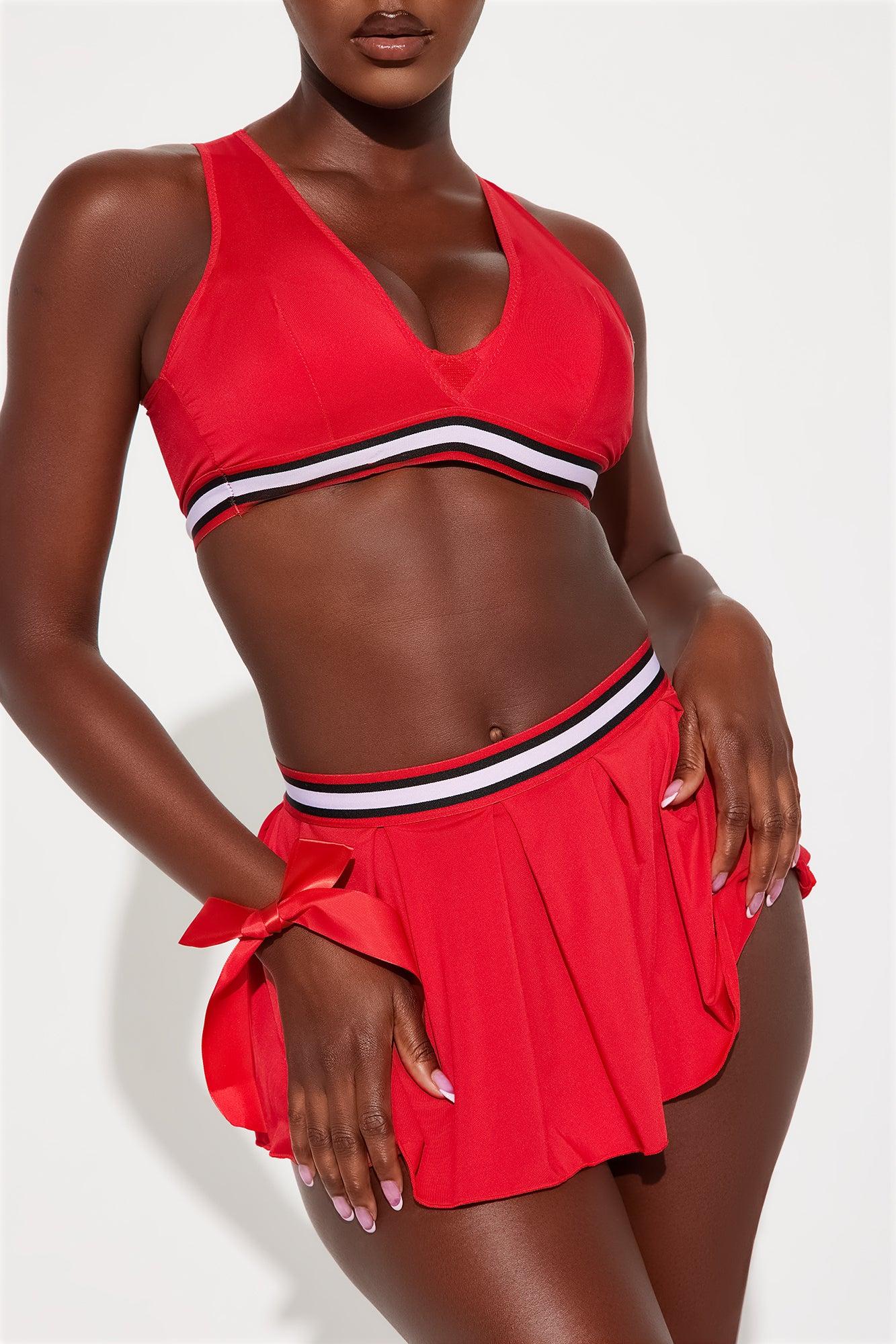 Your Favorite Cheerleader 3 Piece Bedroom Costume - Red/Black Product Image