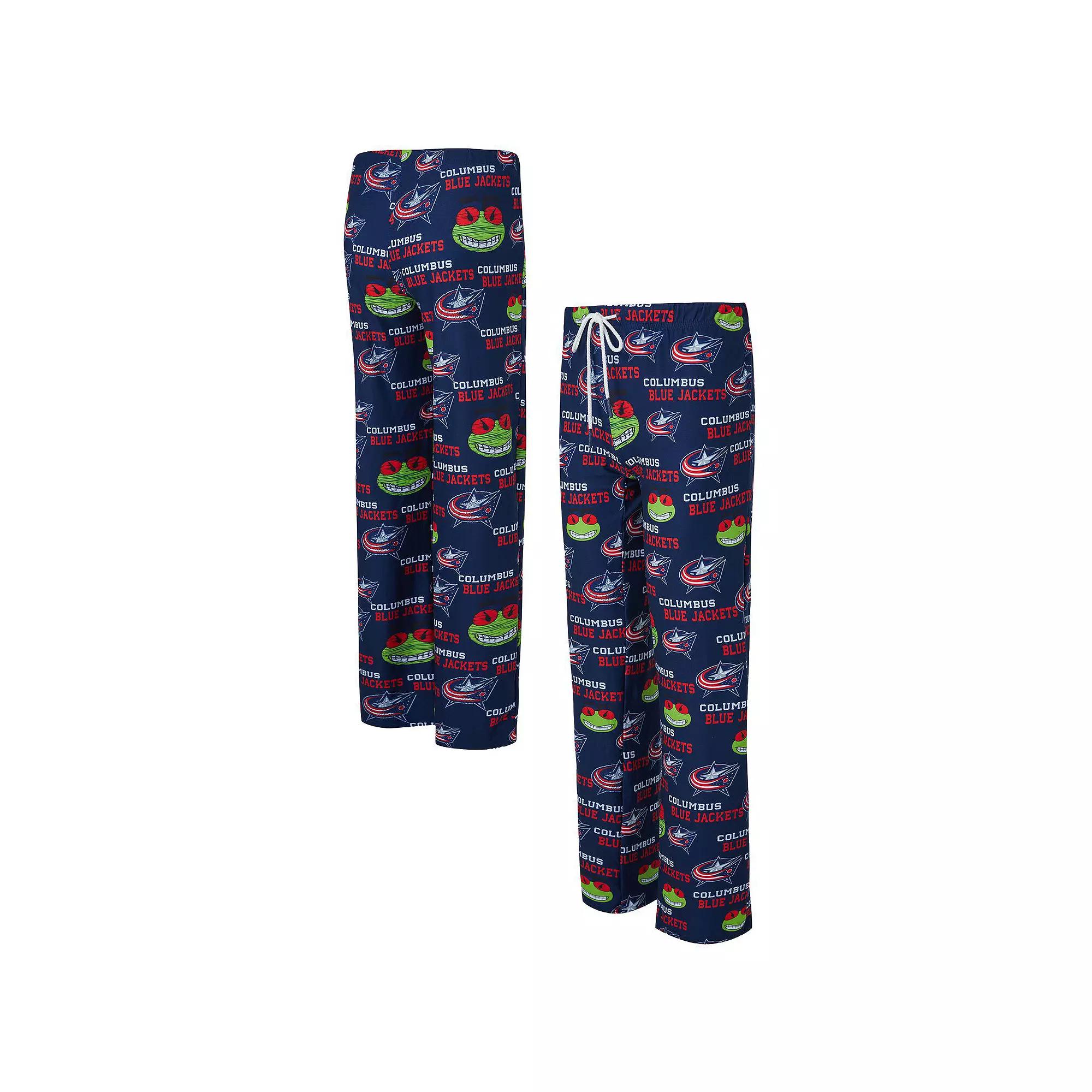 Women's Concepts Sport Navy Columbus Blue Jackets Zest Allover Print Knit Pants,  Product Image