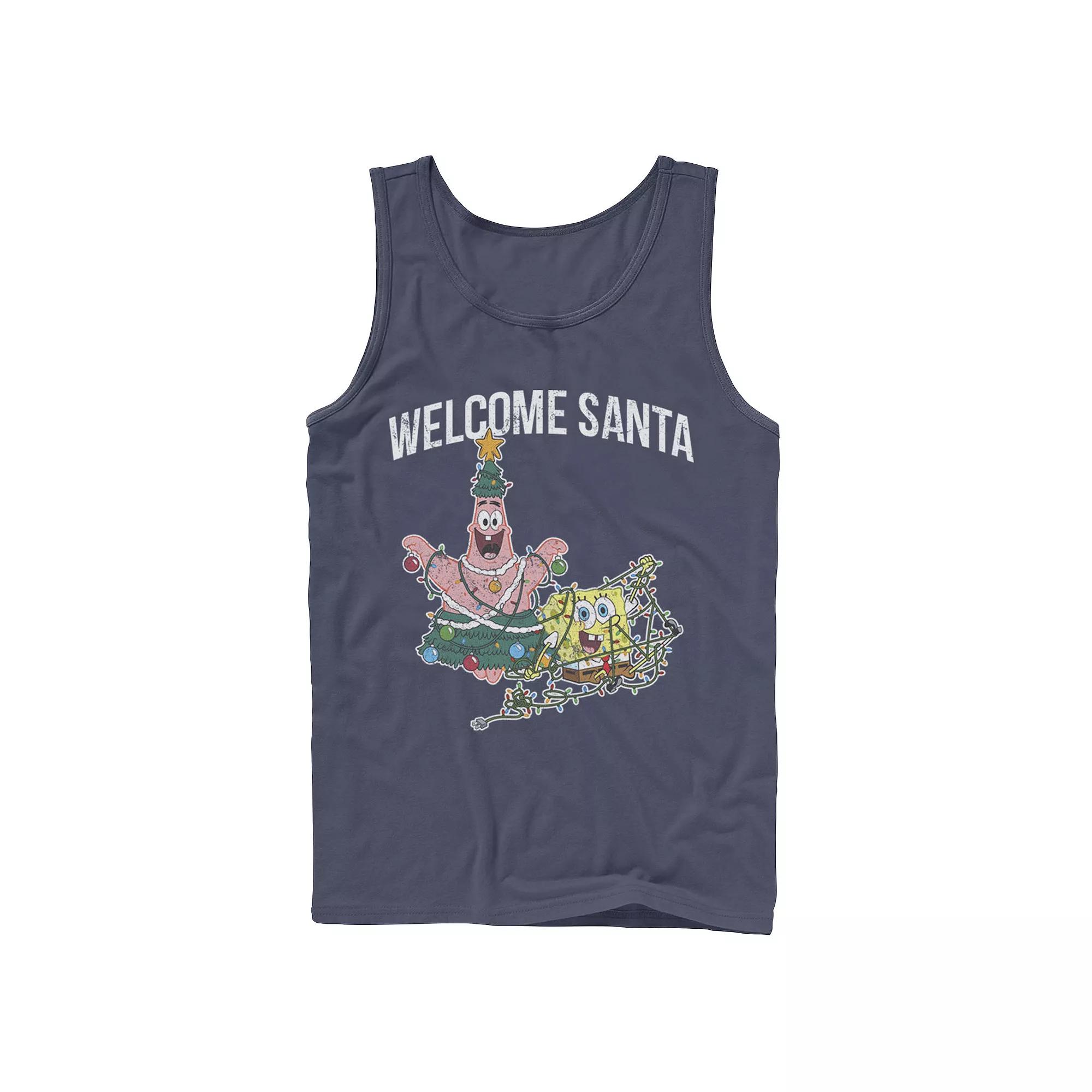 Men's Nickelodeon Spongebob Squarepants Patrick Star Welcome Santa Christmas Graphic Tank Top,  Product Image