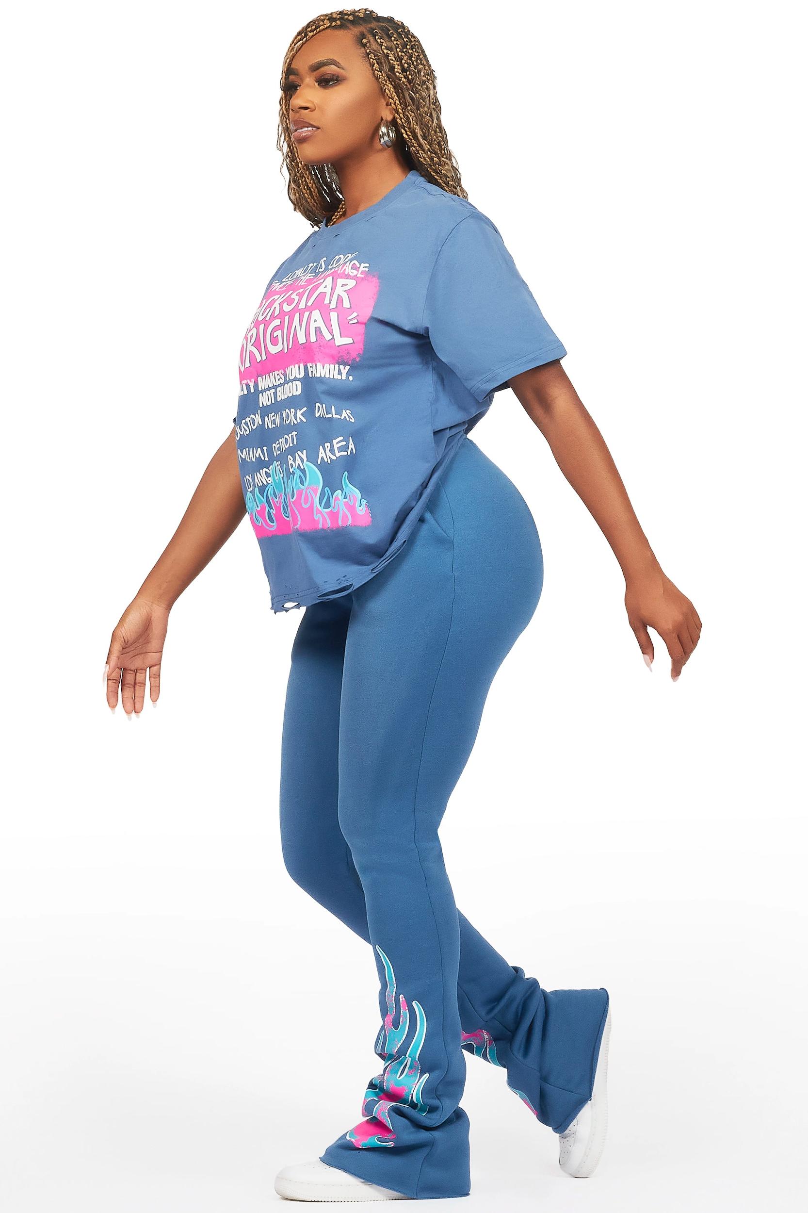 Bridgette Navy T-Shirt Trackset Female Product Image