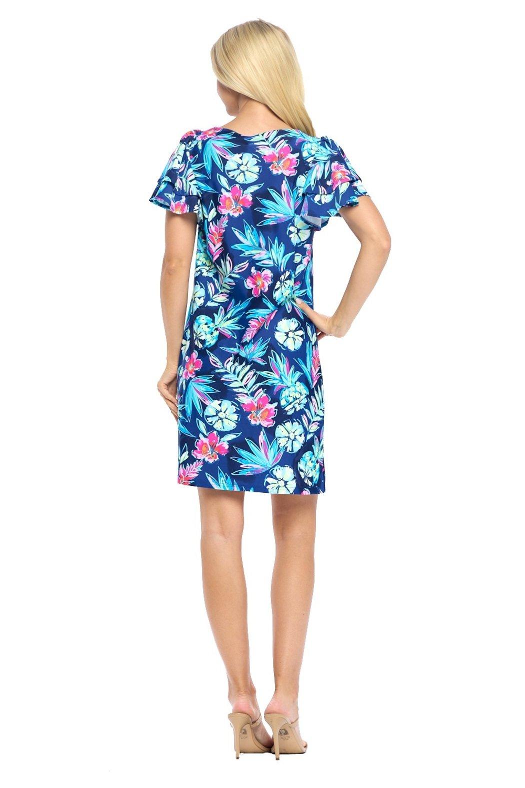 Navy Scoop Neck Dress Product Image