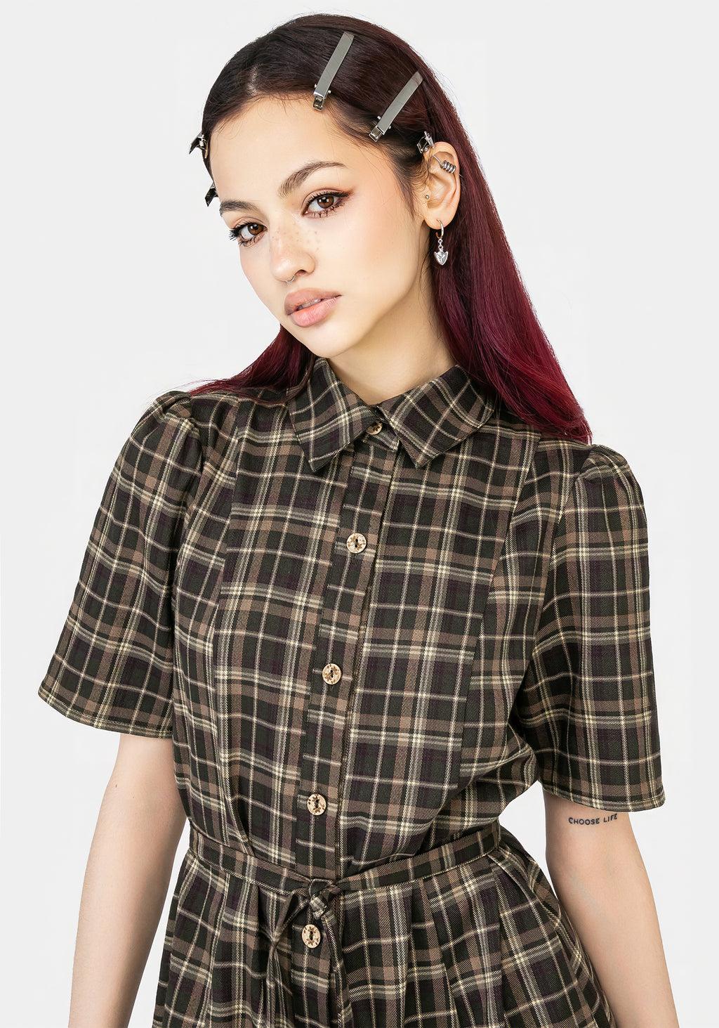 Beatrice Check Mini Shirt Dress Product Image