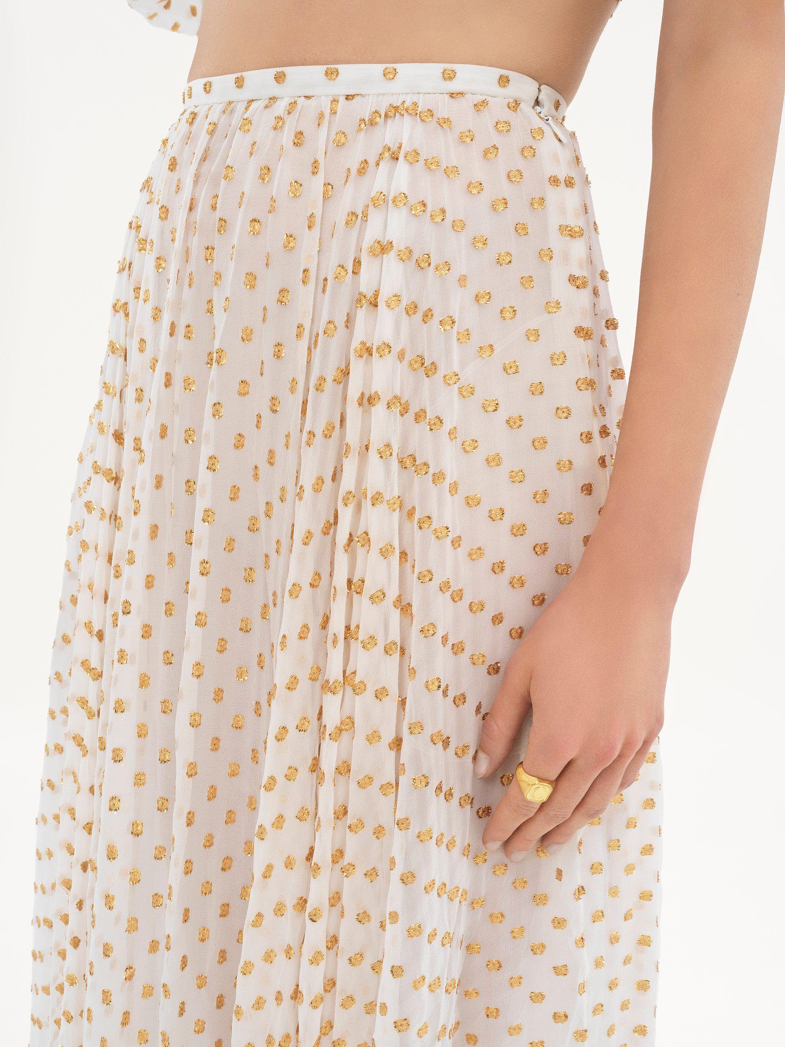 Gathered maxi skirt in silk jacquard & lurex Product Image
