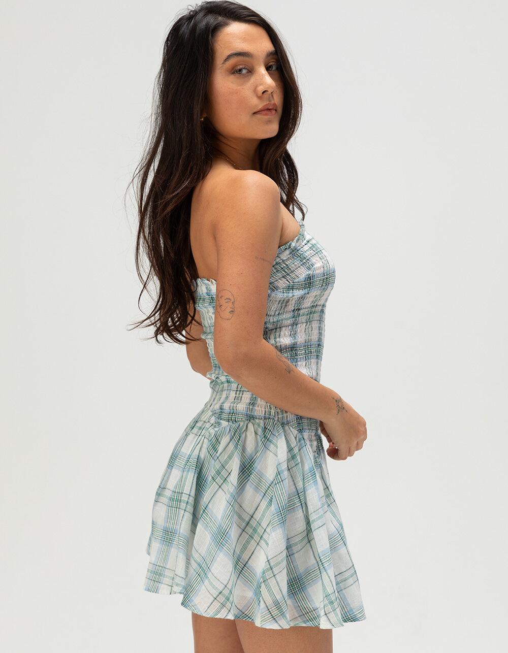 RSQ Womens Smocked Drop Waist Dress - PLAID Product Image