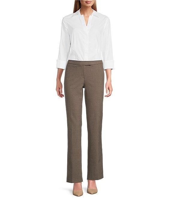 Investments Petite Size 5TH AVE Fit Houndstooth Straight Leg Pants Product Image